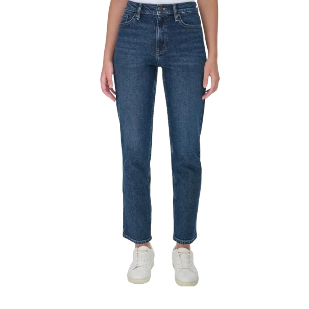 Calvin Klein Women's Size 14 High Rise Straight Leg Dark Blue Jeans - Picture 2 of 8